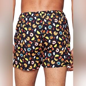 HAPPY SOCKS Men's Junk Food Swimming Shorts Black Sz XL